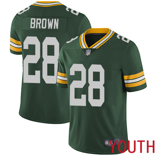 Green Bay Packers Limited Green Youth #28 Brown Tony Home Jersey Nike NFL Vapor Untouchable->youth nfl jersey->Youth Jersey